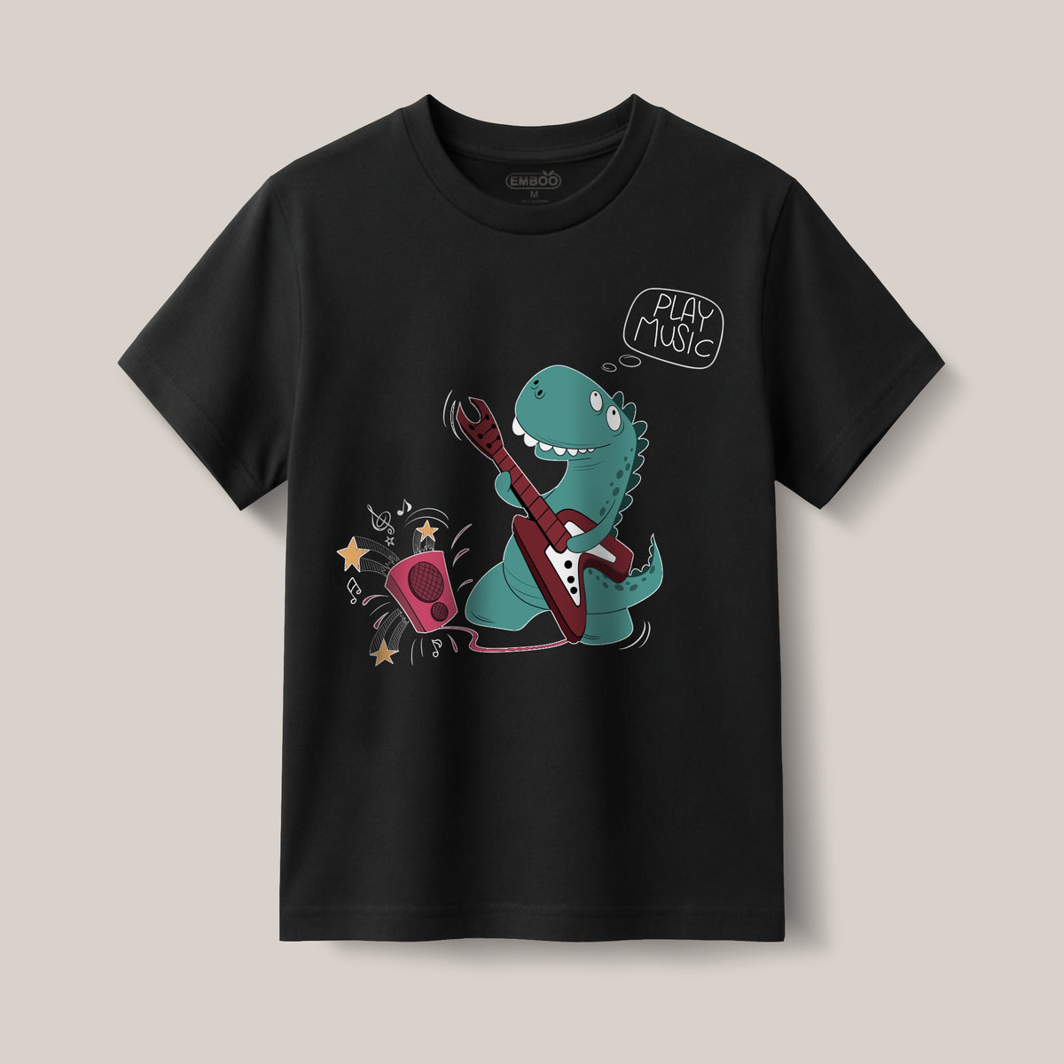 Camiseta Dino toca la guitarra